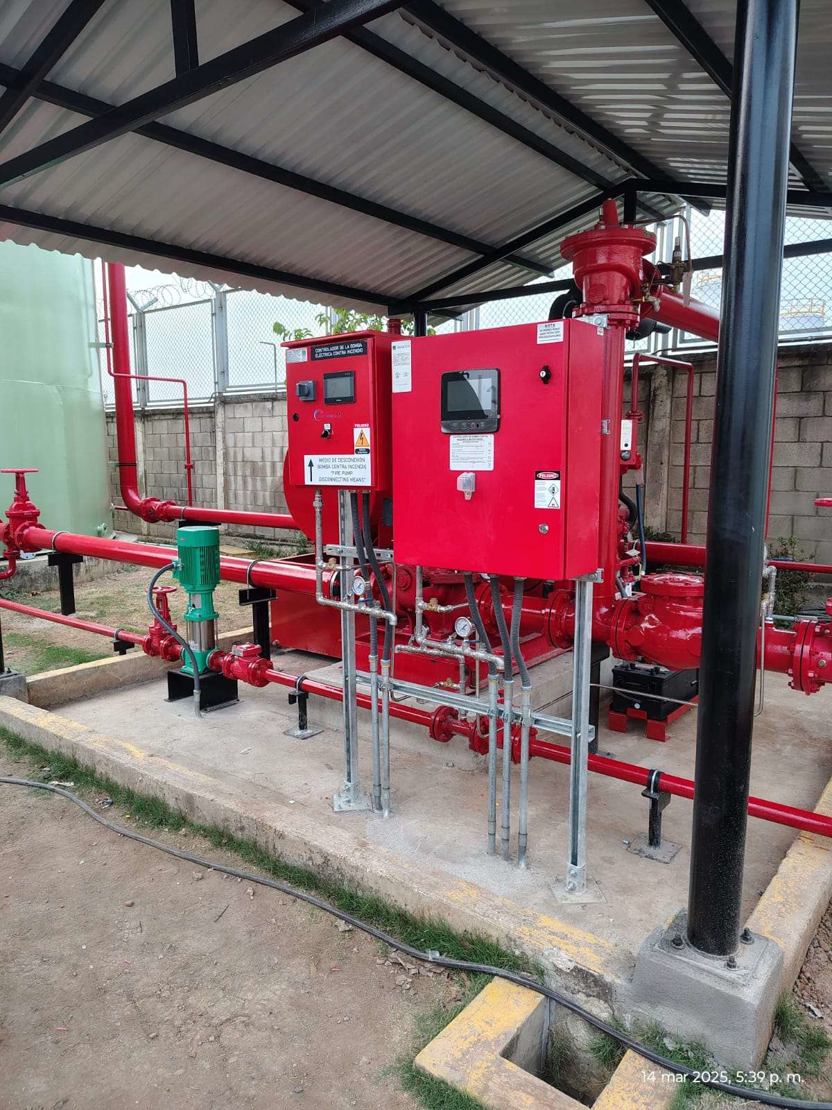 Instalación de bomba contra incendios